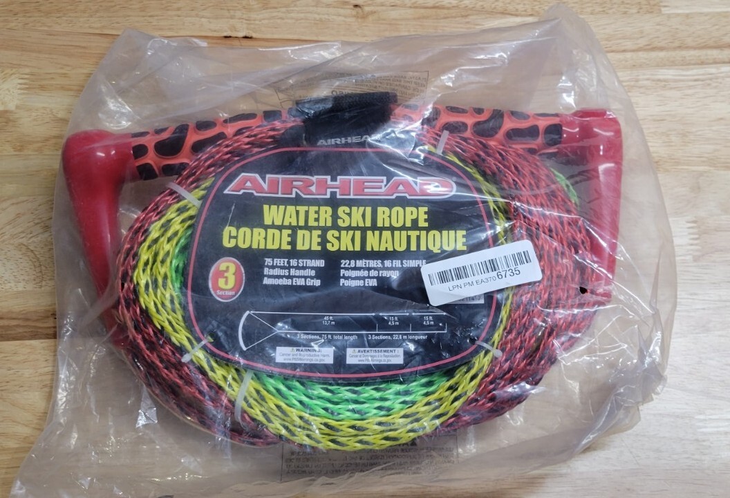 Kwik Tek 3-Section Water Ski Rope with Radius Handle and EVA Grip