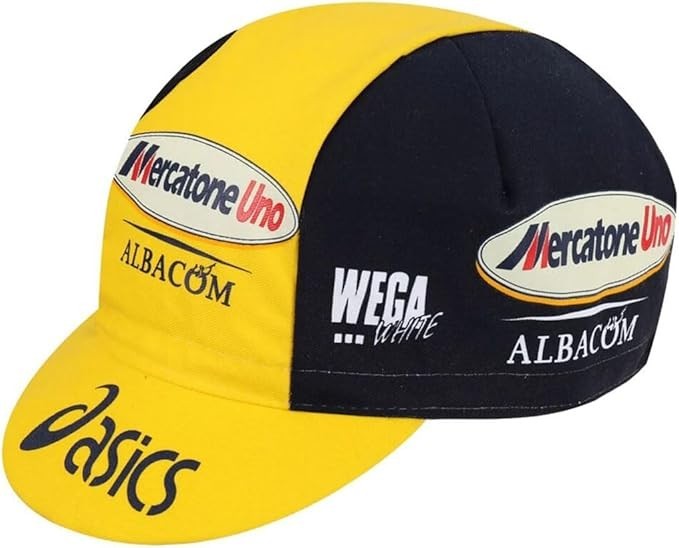Retro Vintage Team Cycling Cap – Anti-Sweat, Team Jersey Caps, Mercatone