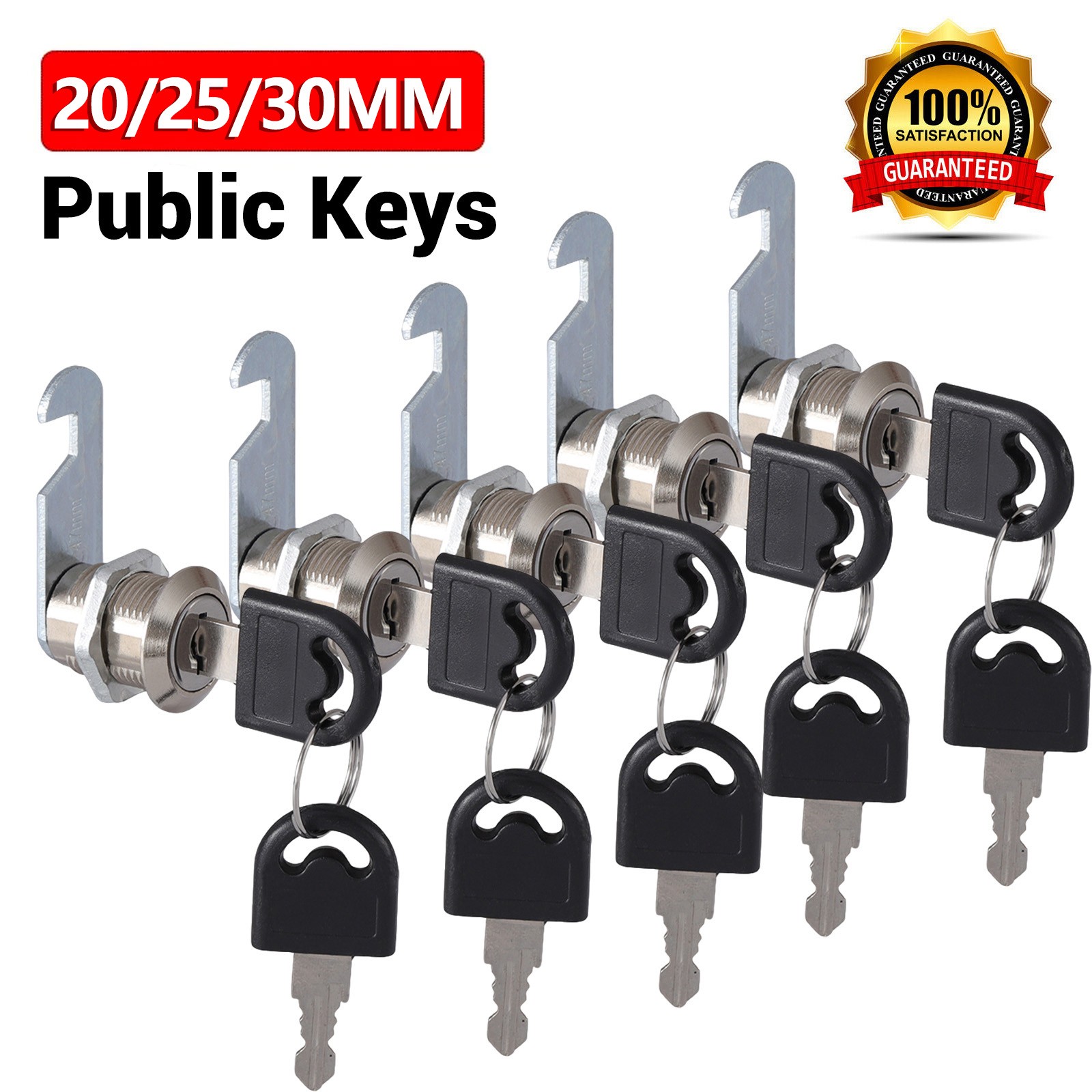 5X Security Cabinet Cam Lock Set Toolbox Mailbox Drawer Cupboard w/ Alike 2 Keys