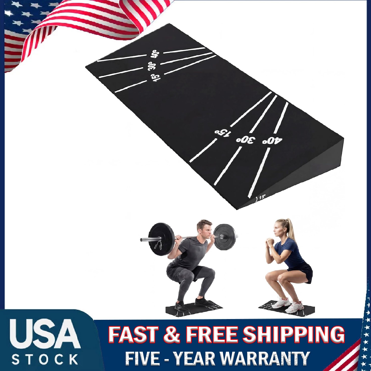 Squat Wedge Block , Non Slip Heel Elevated Slant Board for Squats, Calf Stretch