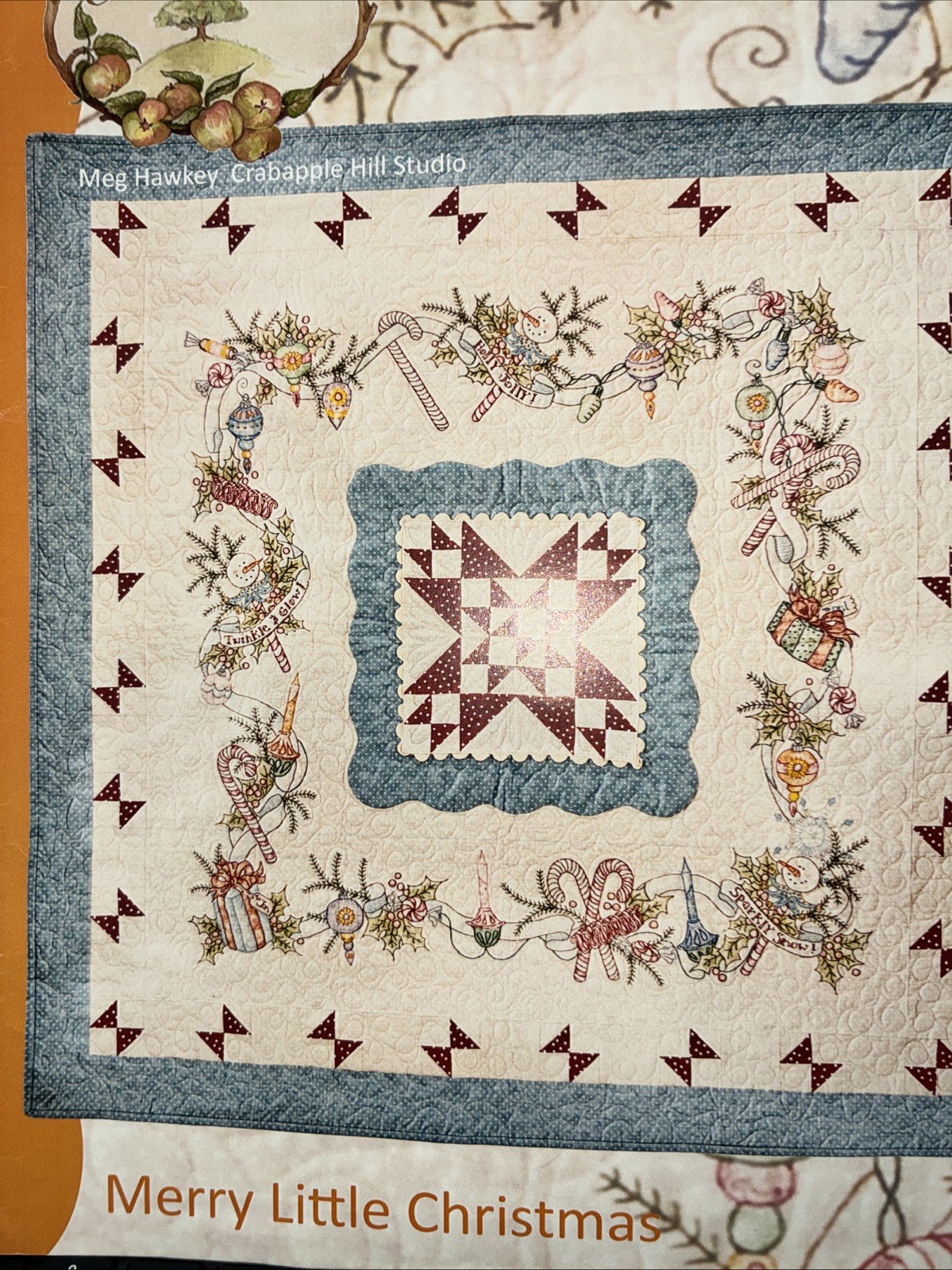 MERRY LITTLE CHRISTMAS ~ Quilt Stitchery Pattern ~ Crabapple Hill pre-owned- OOP