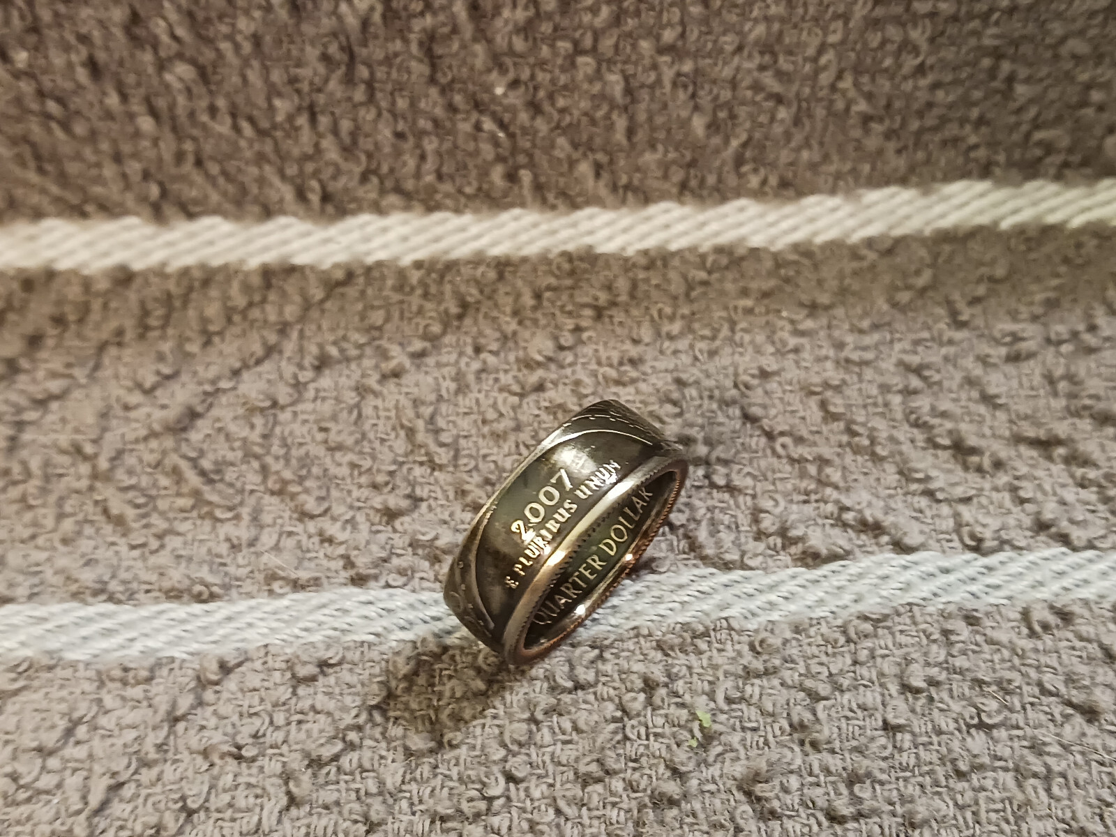 Utah Handcrafted Washington Quarters coin ring, size 6 2007