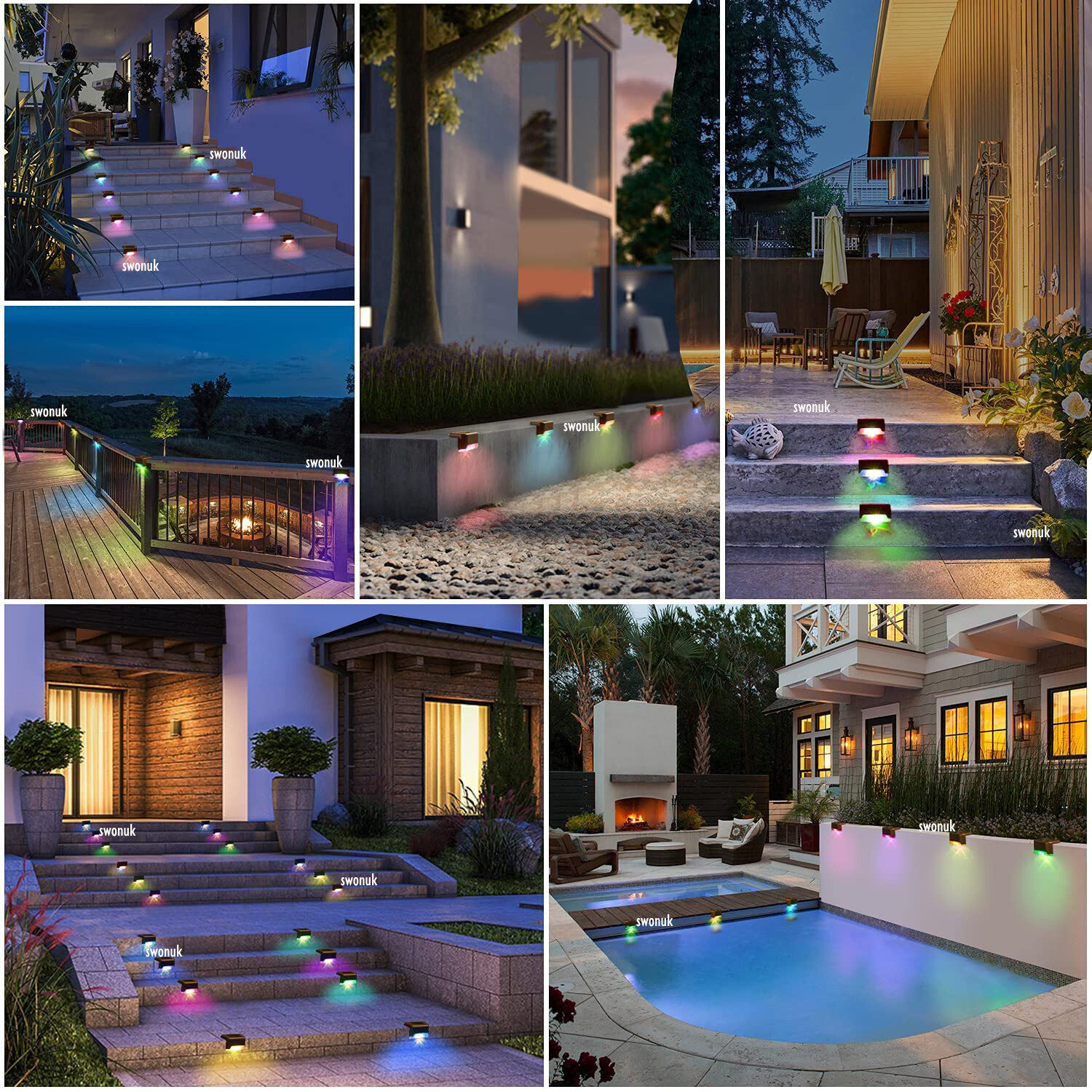 4Pcs Solar LED Deck Lights Outdoor Path Garden Pathway Stairs Step Fence Lamp US