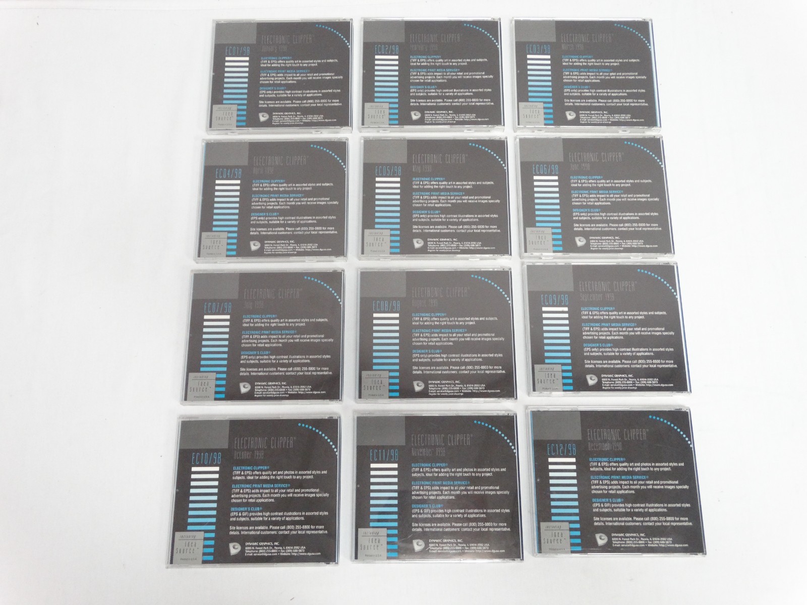 Dynamic Graphics Electronic Clipper Clip Art Library Jan. - Dec. 1998 Complete