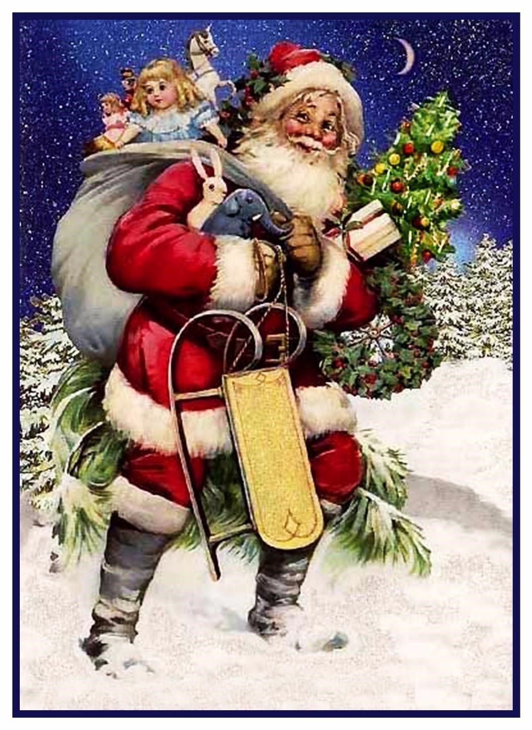 Victorian Father Christmas Santa Claus # 701 Counted Cross Stitch Pattern