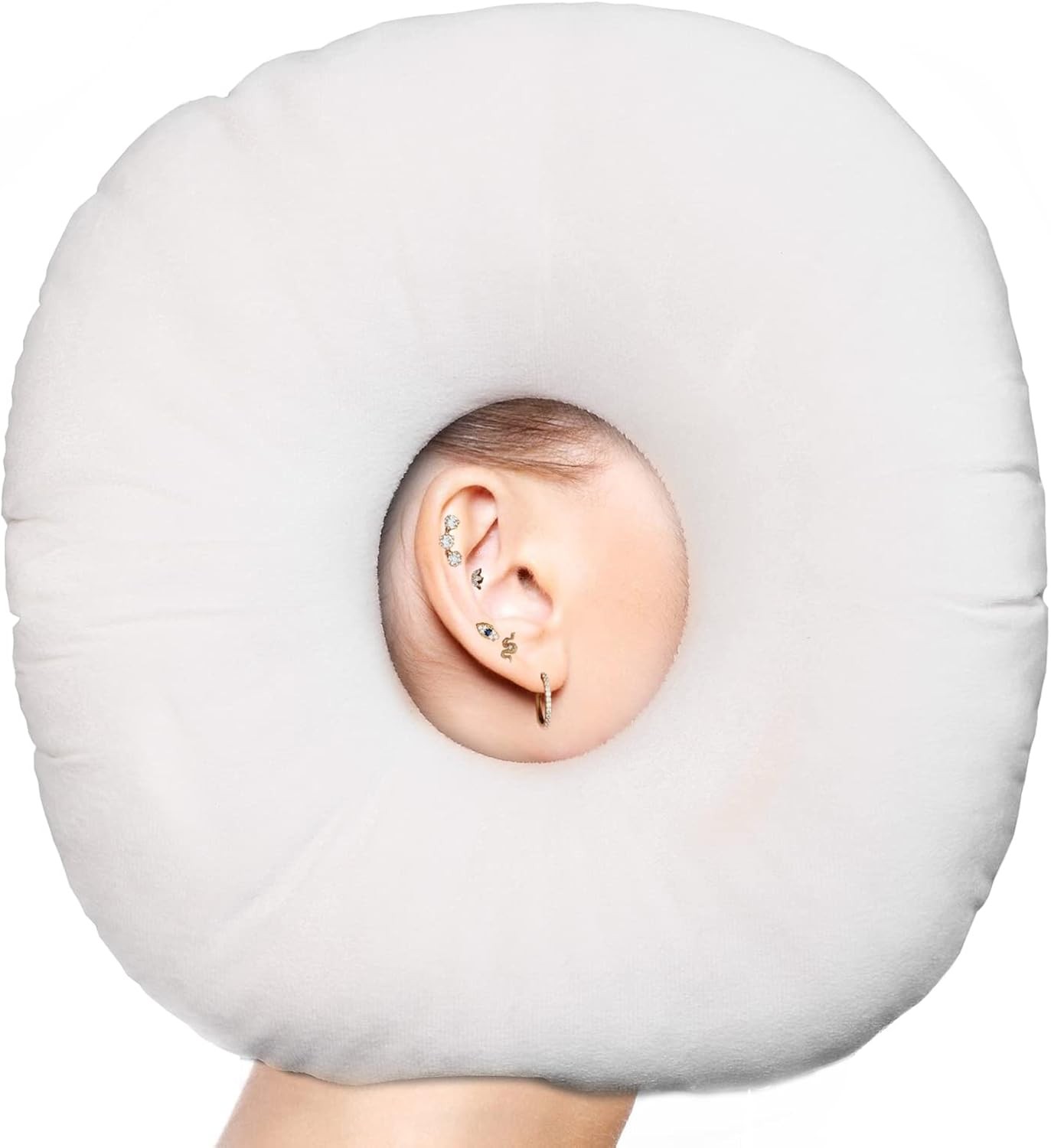 Ear PiercingPillow for Side Sleepers with Ear Hole,O-Shaped Side Sleeping Pillow