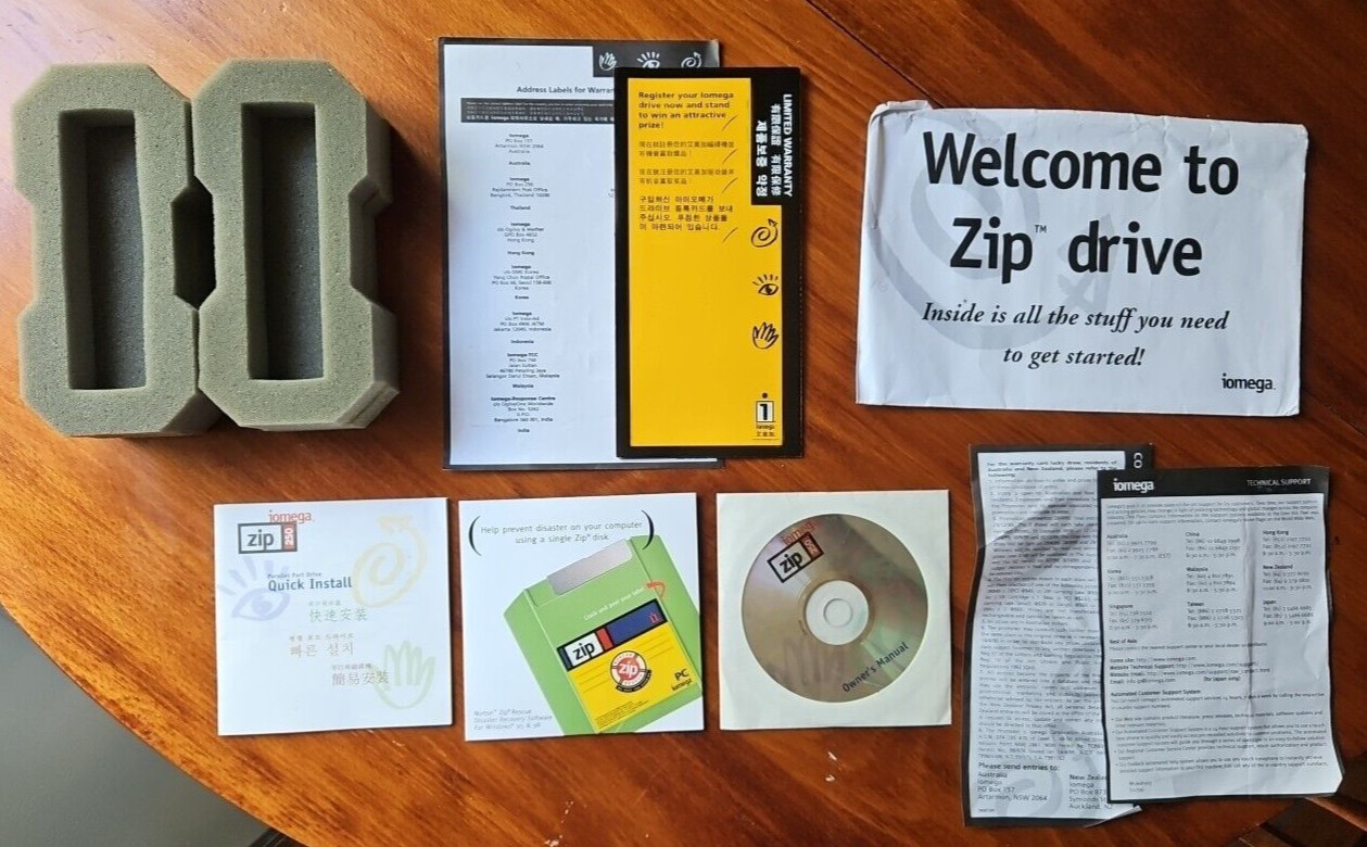 NO DISK DRIVE - Iomega 250 Zip Drive Original Box w/ Software and Instructions