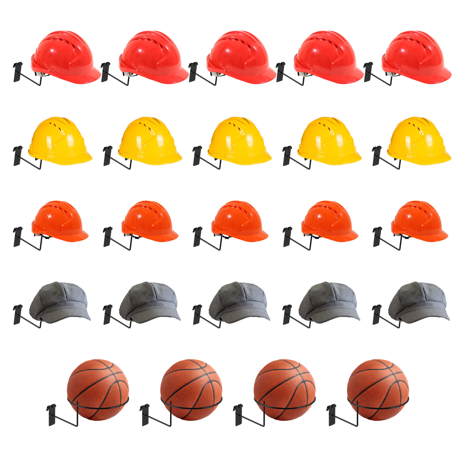 24 Premium Iron Hat Racks - Space-Saving Wall Mount Hang Display Hooks