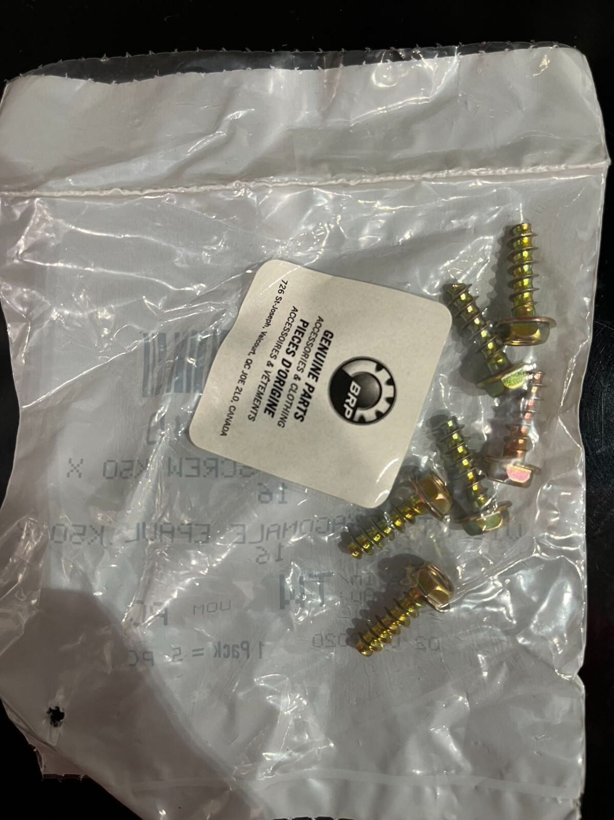 [5-Pack] BRAND NEW "Genuine" Sea-Doo Ski-Doo Hex Flanged Screw K50x16 241151640