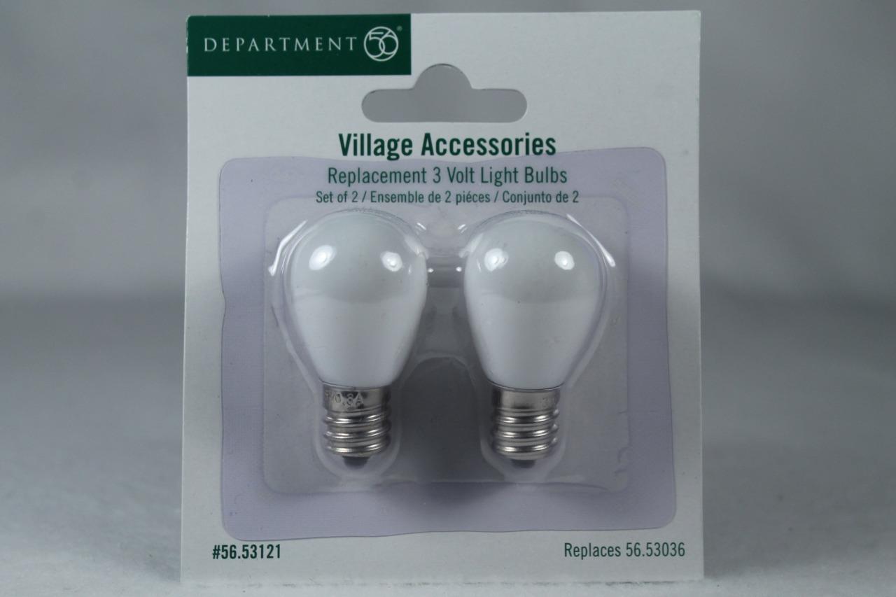 Dept 56 Village Acc'y Replacement Bulbs 3 Volt Set of 2   56.53121 New In Pkg!