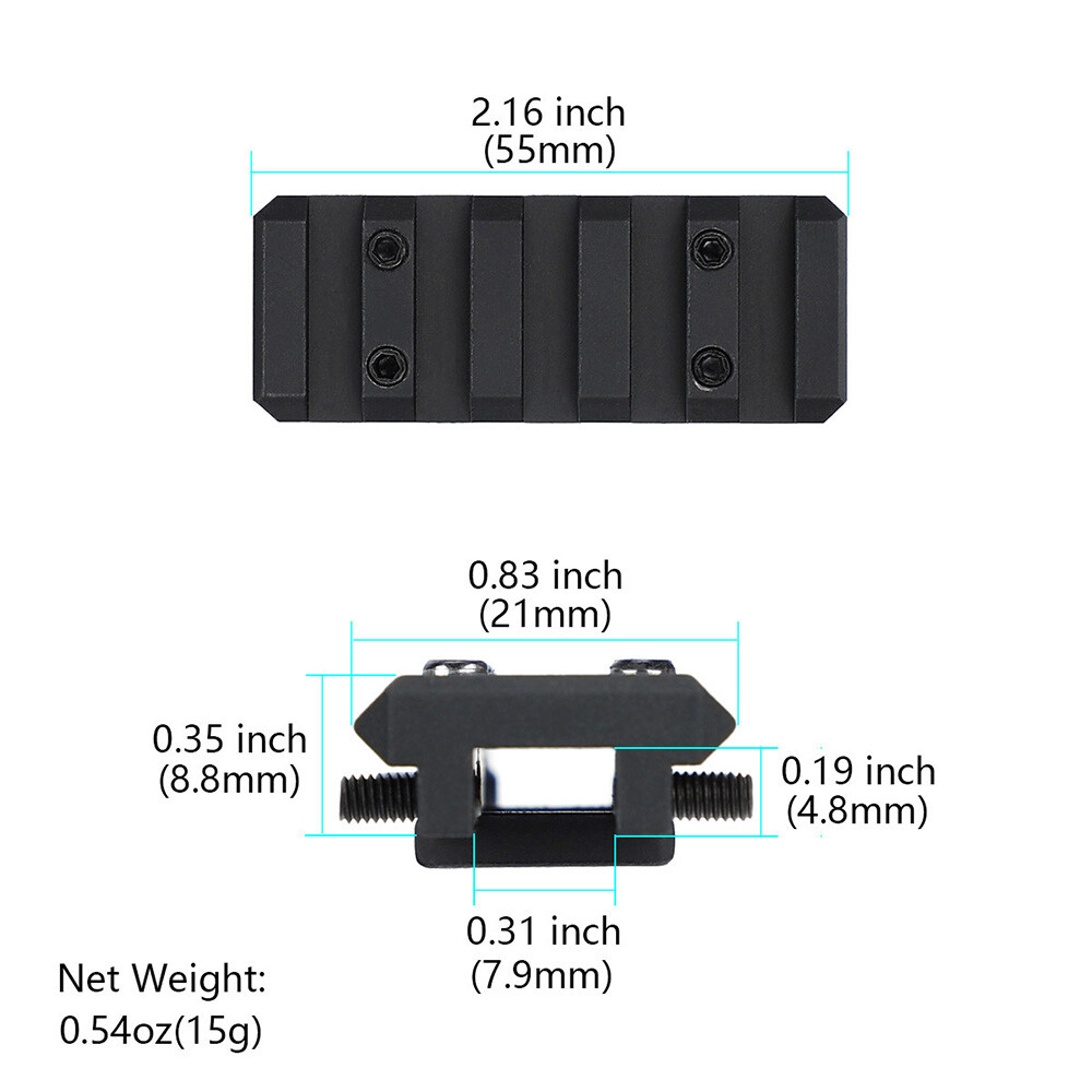2.16in Tactical Shotgun Rifle Ventilated Rib 20mm Picatinny Rail Scope Mount