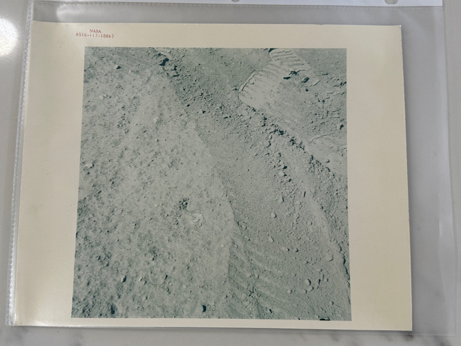 Silver Medallion On The Lunar Surface, NASA Photo A Kodak Paper Apollo 16