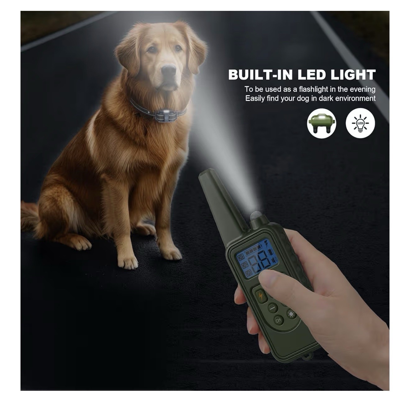 Dog Shock Training Collar 2600ft Remote Waterproof Rechargeable