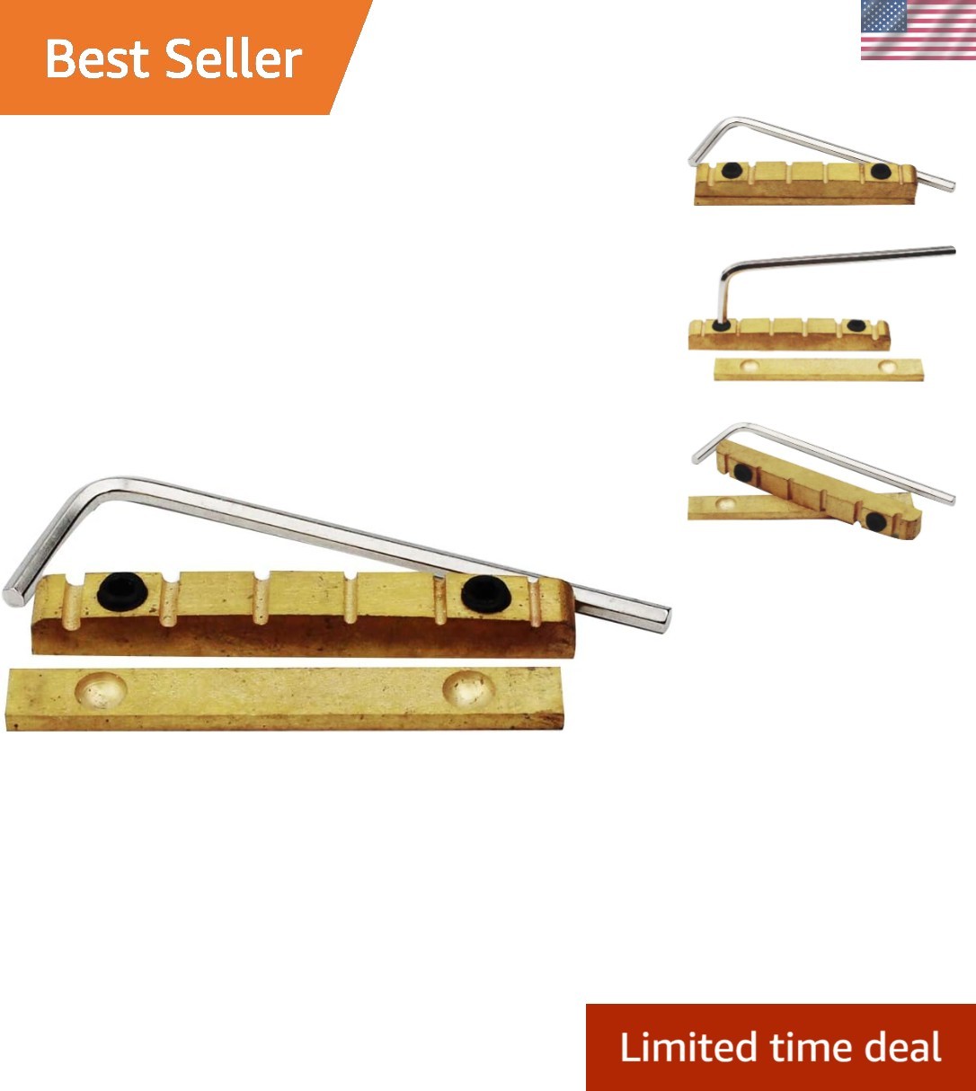 High-Quality 43mm Brass Guitar Nut, Compatible with 6-String Les Paul Models
