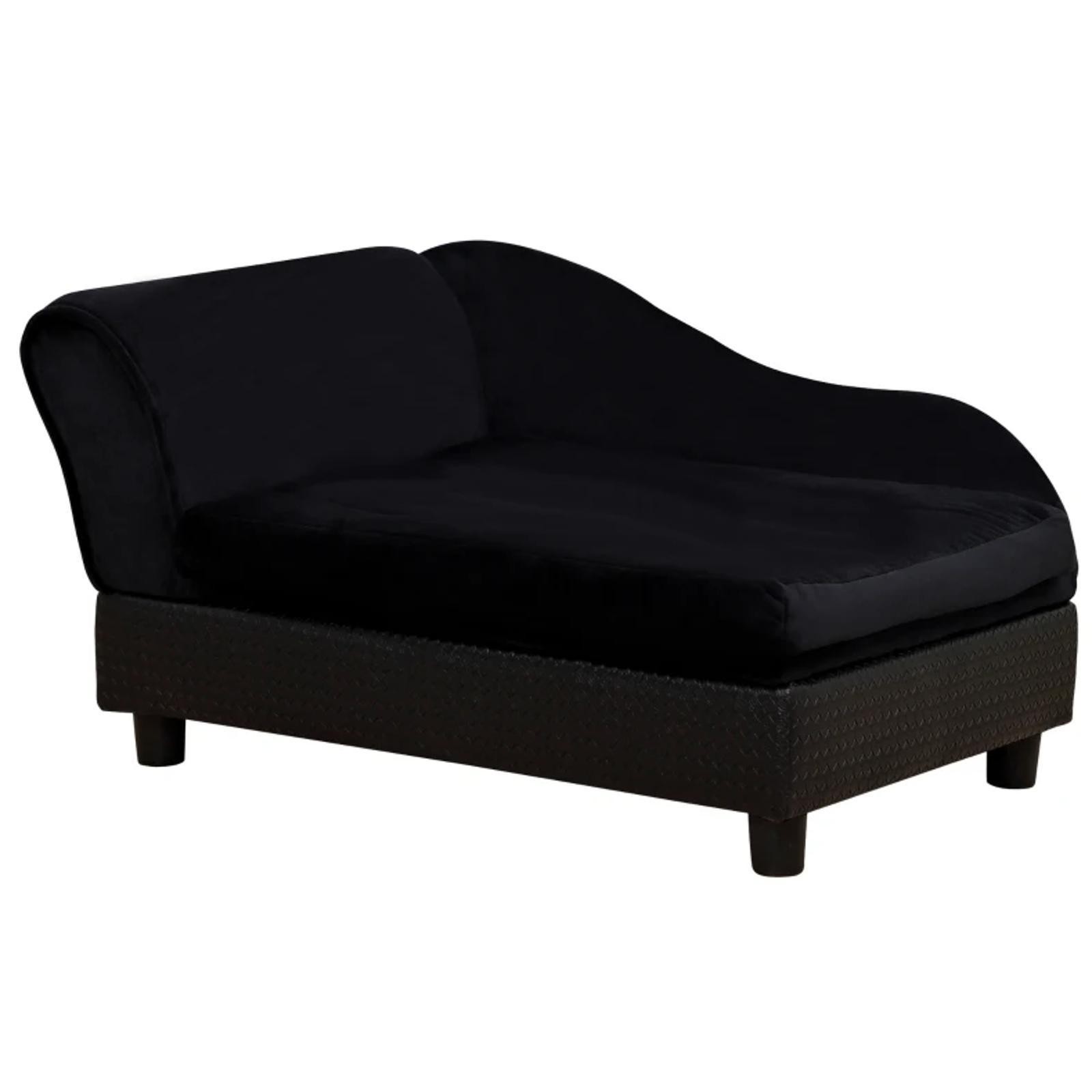 Storage Sofa for Pets Black Compressed Foam Dog Sofa Thick Cushioned Pet