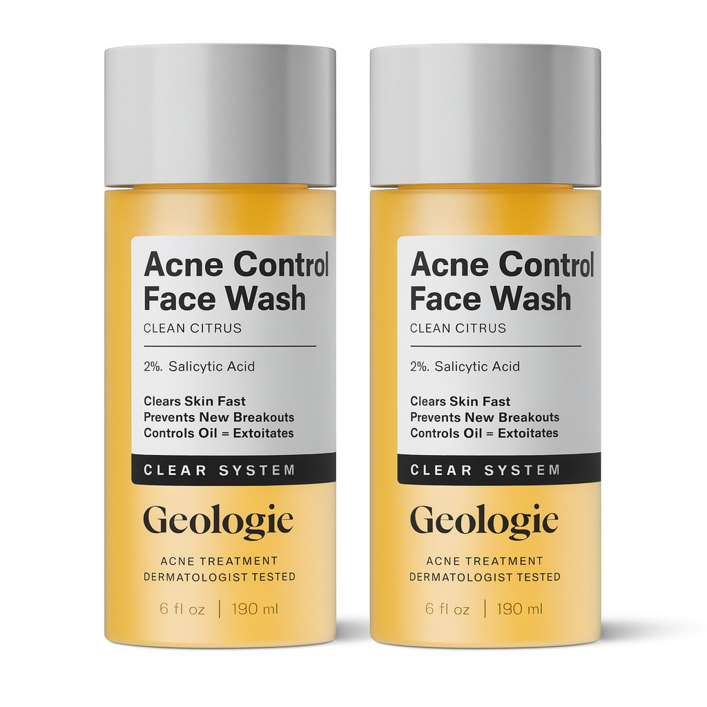 Geologie Acne Control Face Wash 2% Salicylic Acid Exfoliating Cleanser PACK of 2