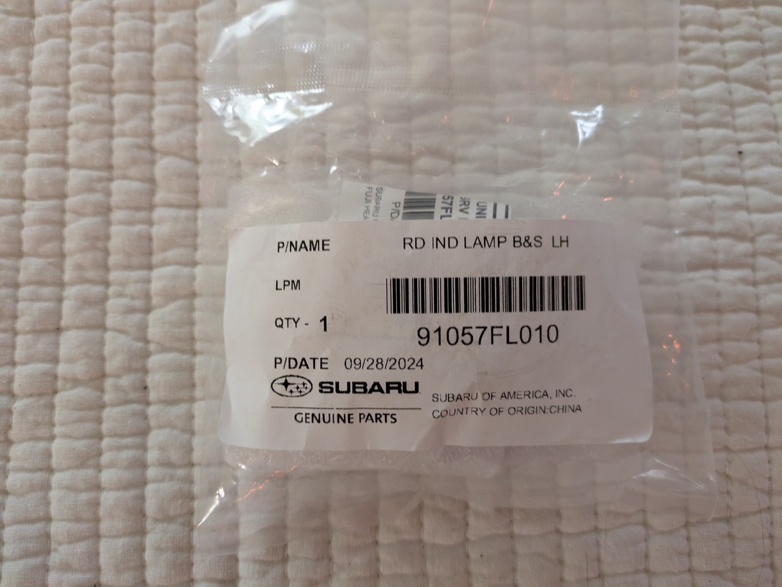 OEM Genuine Subaru Warning Lamp 91057FL010 Left Side Mirror