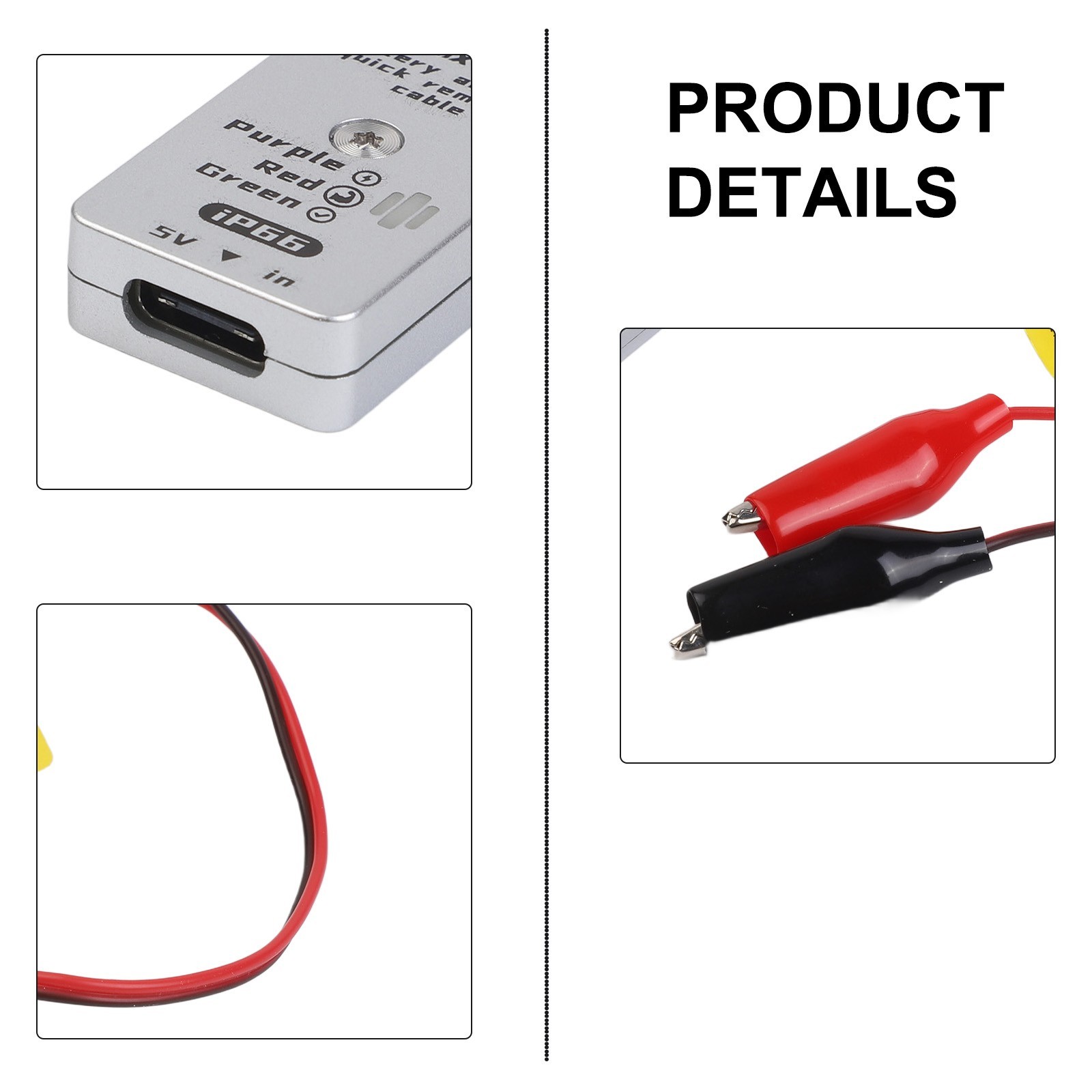IP66 Battery Glue Quick Release Cable 20cm with Current Limiting and LED Lights