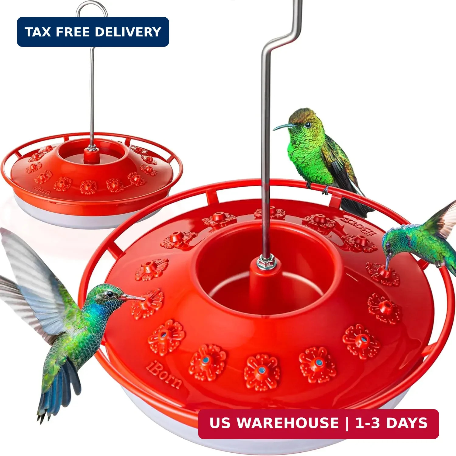Hummingbird Feeders for Outdoors Hanging,Bee Proof Hummingbird Feeder with