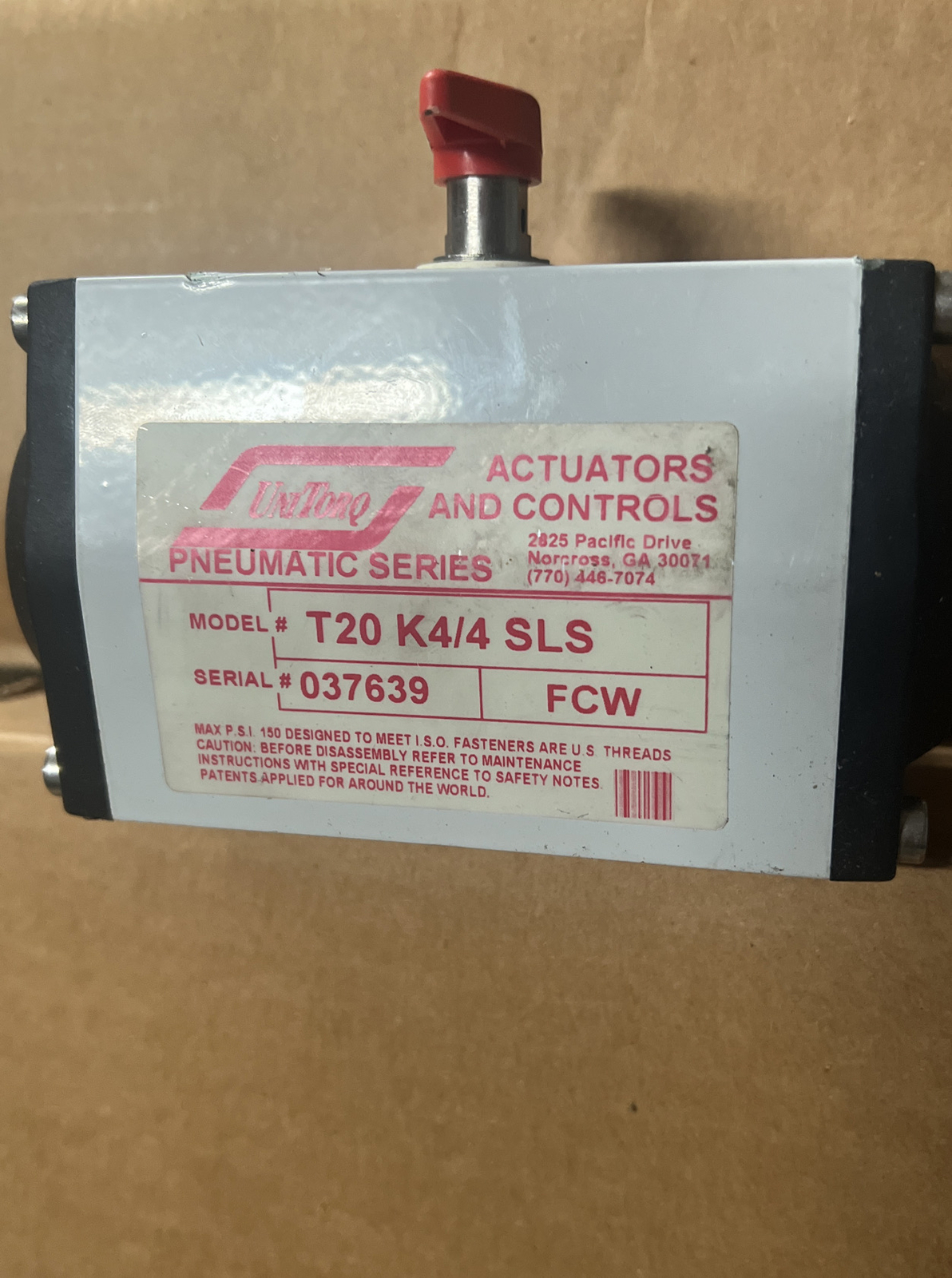 *New Open Box* UNITORQ T20 K4/4 SLS PNEUMATIC SERIES FCW