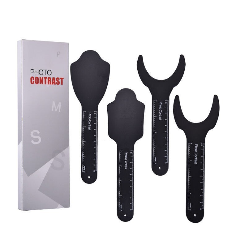 4Pcs Dental Intraoral Photo Contrast Black Background Board Palatal Silicone Kit