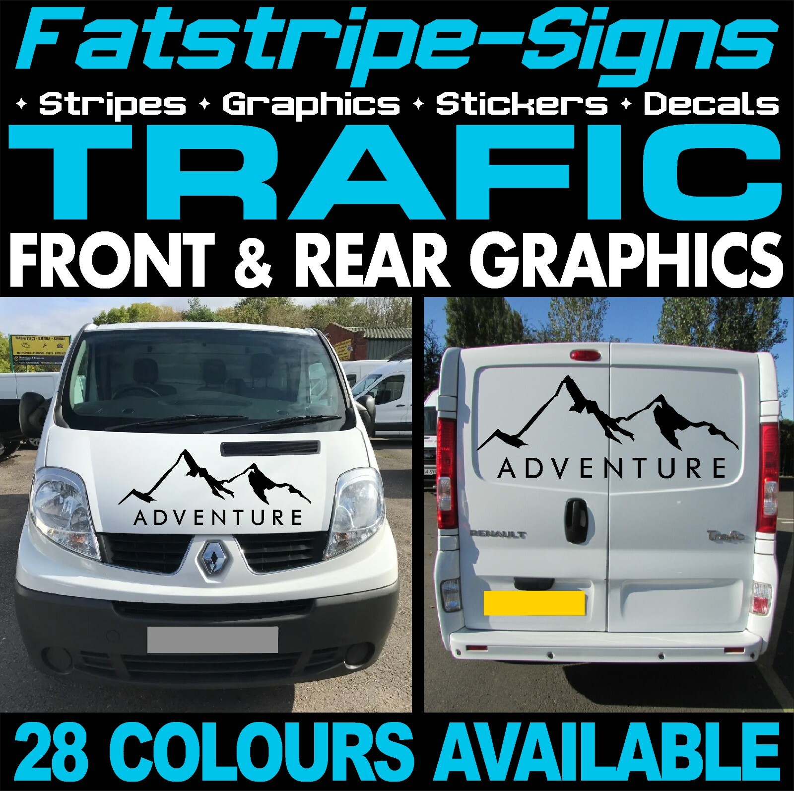 to fit RENAULT TRAFIC GRAPHICS STICKERS STRIPES CAMPER VAN MOTORHOME SWB LWB