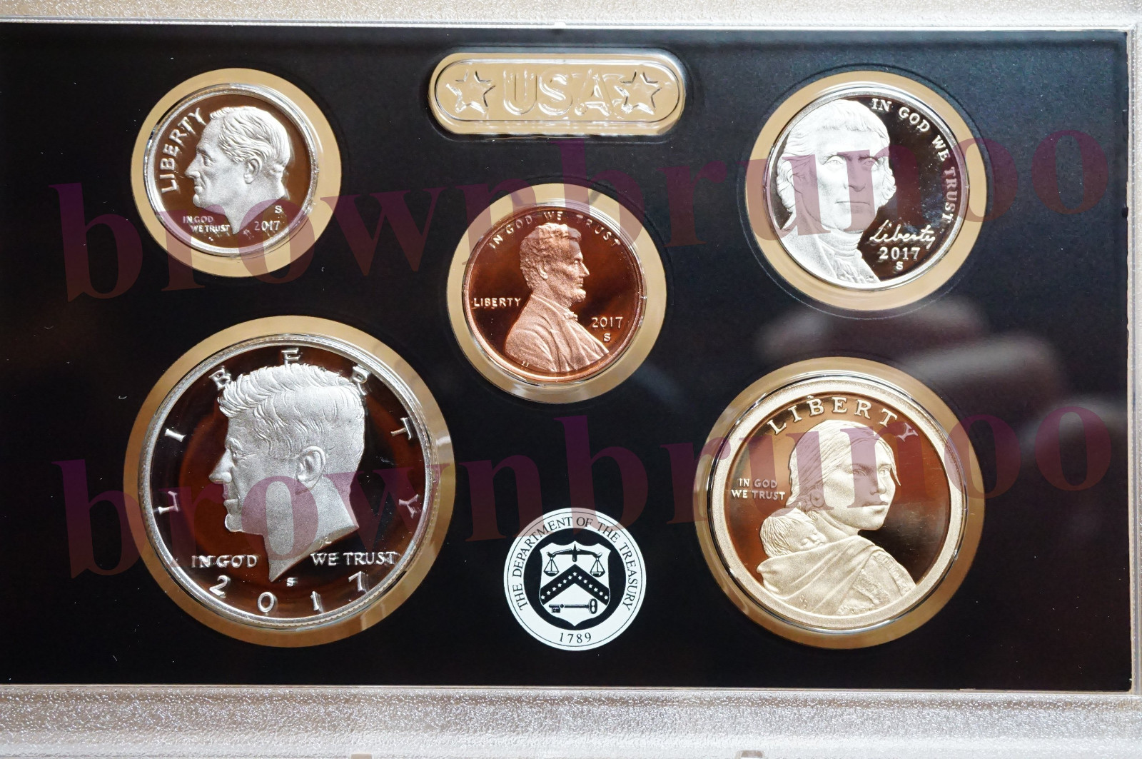 2017 S Partial Proof Set SILVER Kennedy Dime Native $1 5¢ 1¢ 5 Coins NO BOX COA