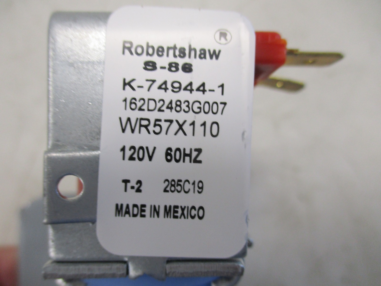 ROBERTSHAW COMMERCIAL ICE MAKER WATER VALVE IMV-494 RED / BLUE 2210494