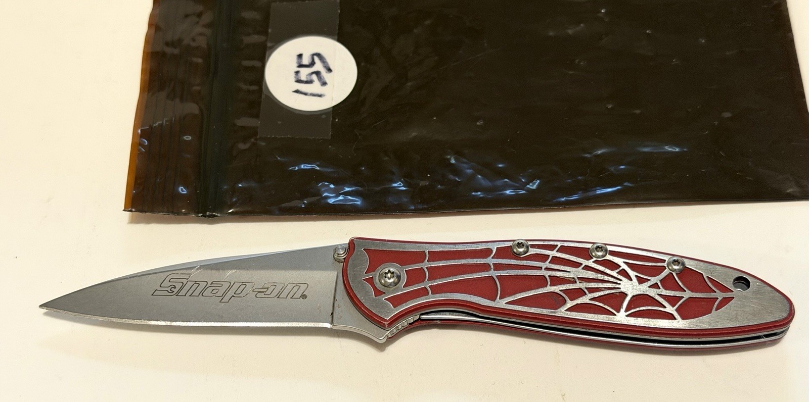 KERSHAW SNAP-ON POCKET KNIFE 1660SRD LEEK WITH RED SPIDER OVERLAY VERY RARE! S8