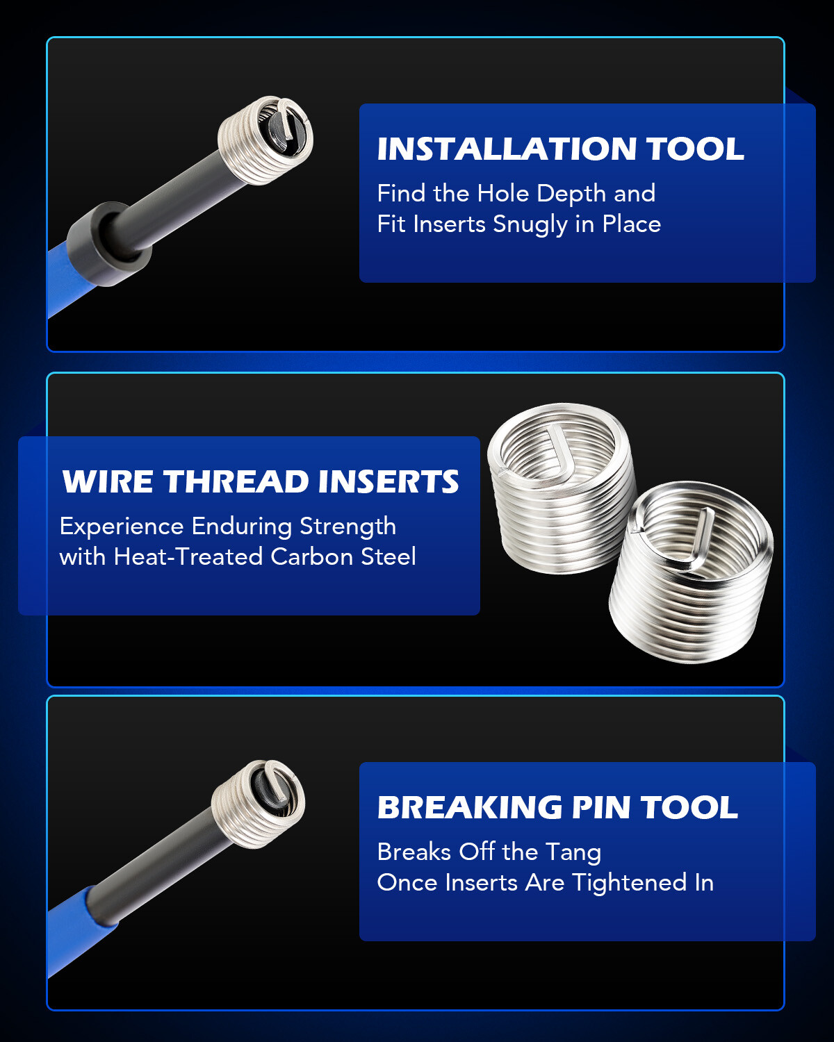 OMT 131pc Thread Repair Kit SAE Helicoil Pro Coil Tool Kit Rethreading Tools