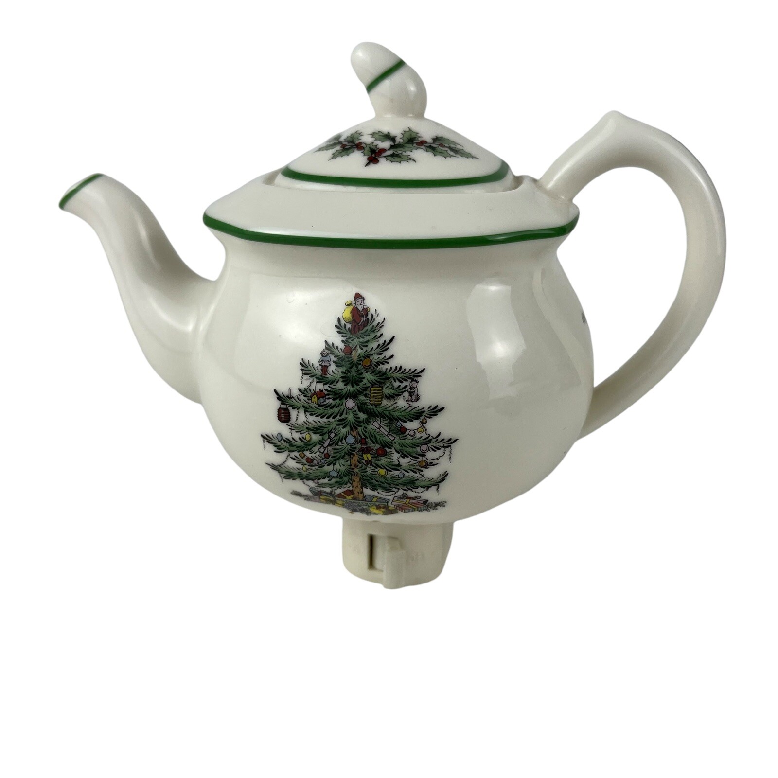 Spode Christmas Tree Night light Teapot Plug In With Box WORKS