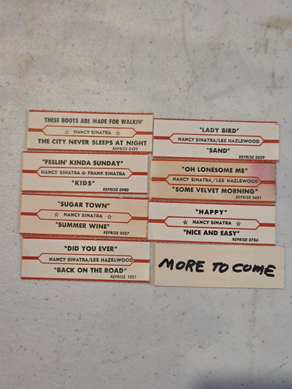 FRANK or NANCY SINATRA original jukebox strip