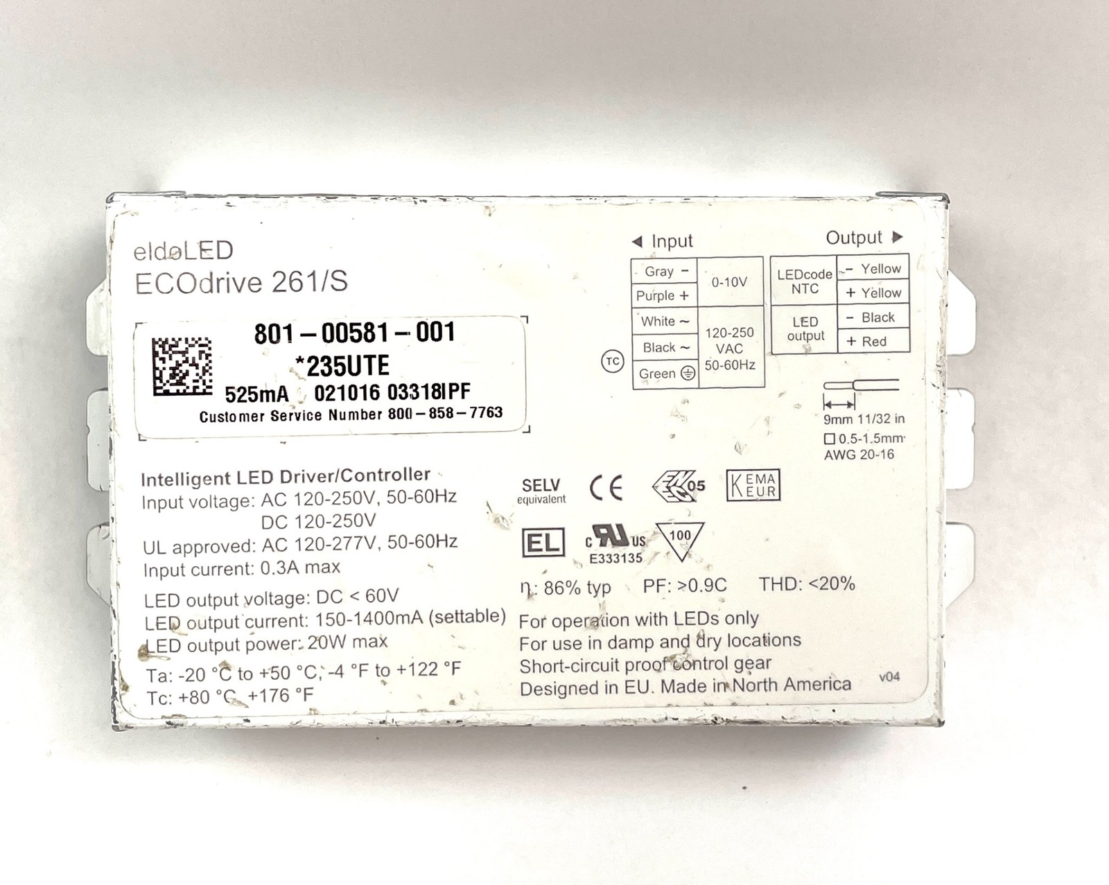 EldoLED Intelligent LED Driver/ Controller ECOdrive 261/S USED 10-Pack
