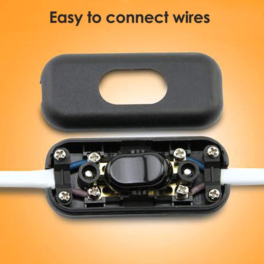Compatible for Table Lamp and Fan Inline Cord Switch 2 Pack Black