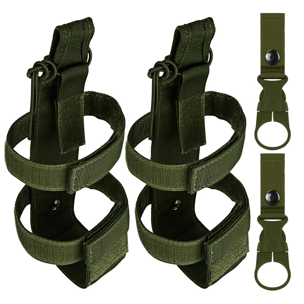 2 Pack Adjustable Tactical Water Bottle Holder Molle Portable Belt Bottle Car...