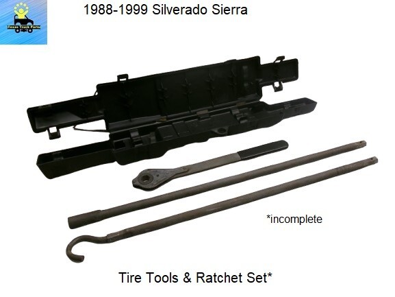 15659721 88 to 99 Silverado Sierra Tire Jack Wrench Ratchet & Tools W/ Case