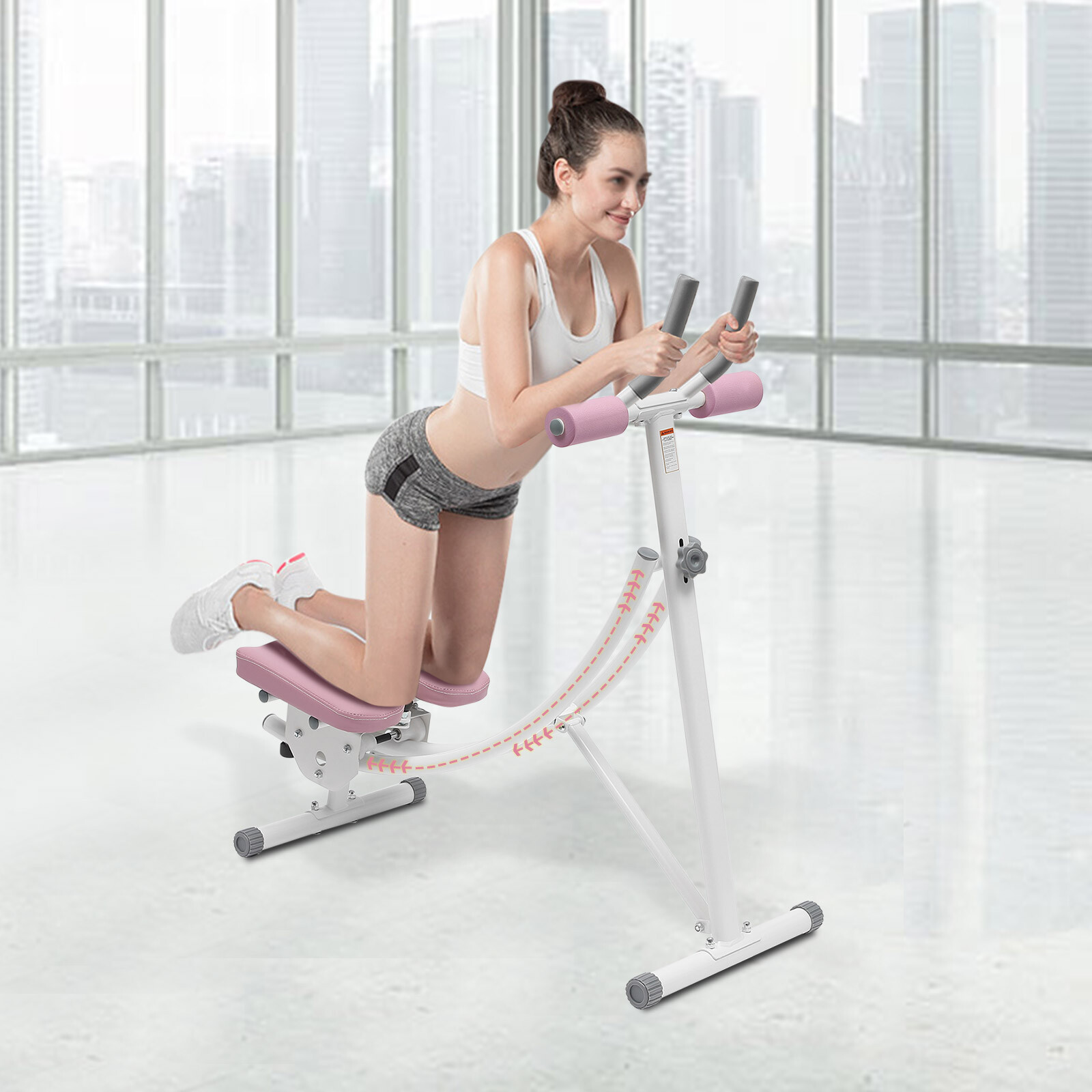 Ab Machine Coaster Abdominal Crunch Trainer for Home Gym Core Abdominal Workout
