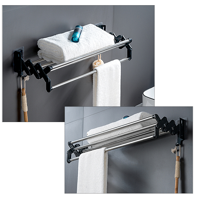 Stainless Steel Wall Mounted Expandable Clothes Drying Rack Towel Rack