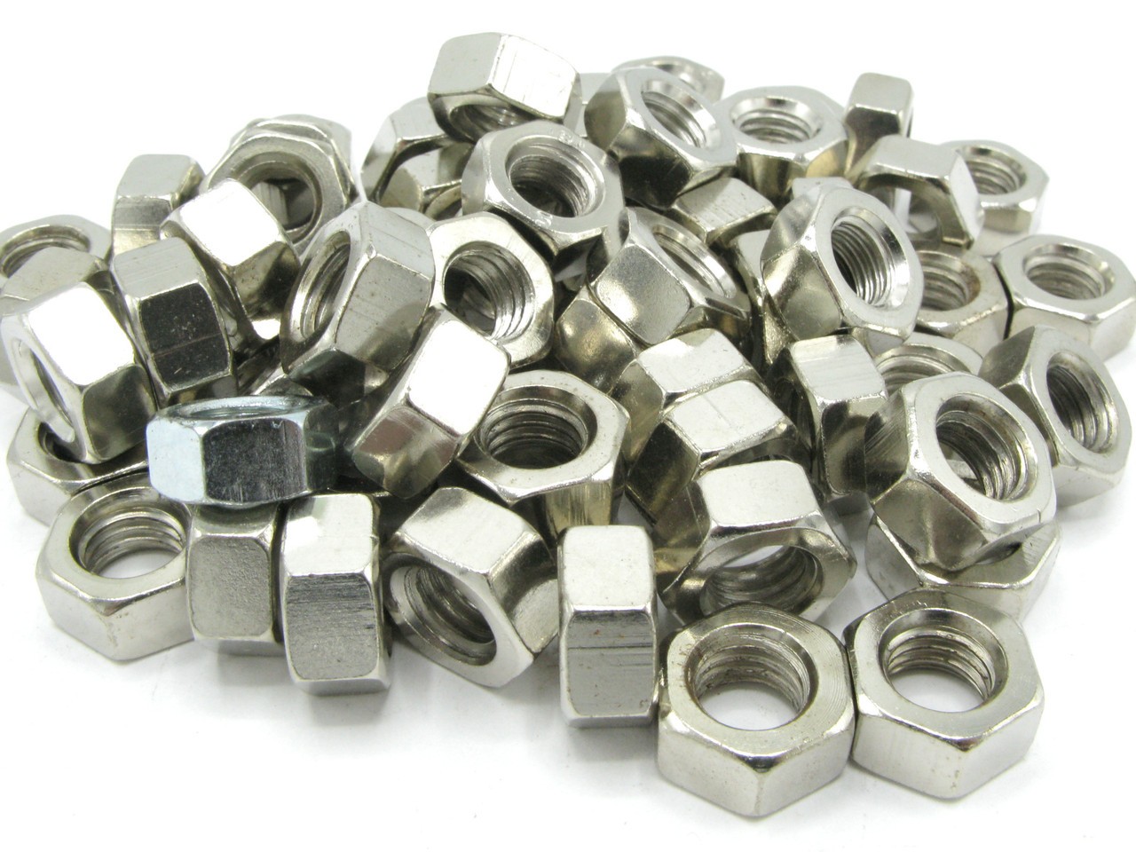 M8-1.25 Zinc Plated Hex Nut, 50 Piece Lot