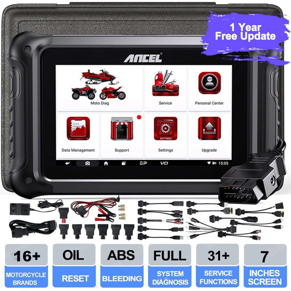 ANCEL MT700 OBD2 Motorcycle Diagnostic Tool All System ECU Coding Active Test
