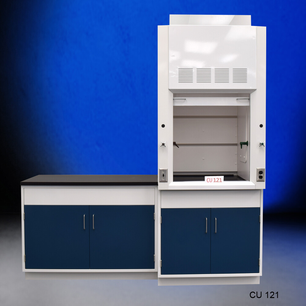 Fisher American 3' Fume Hood w/ Storage 4' Laboratory Sink Cabinet / E1-640C