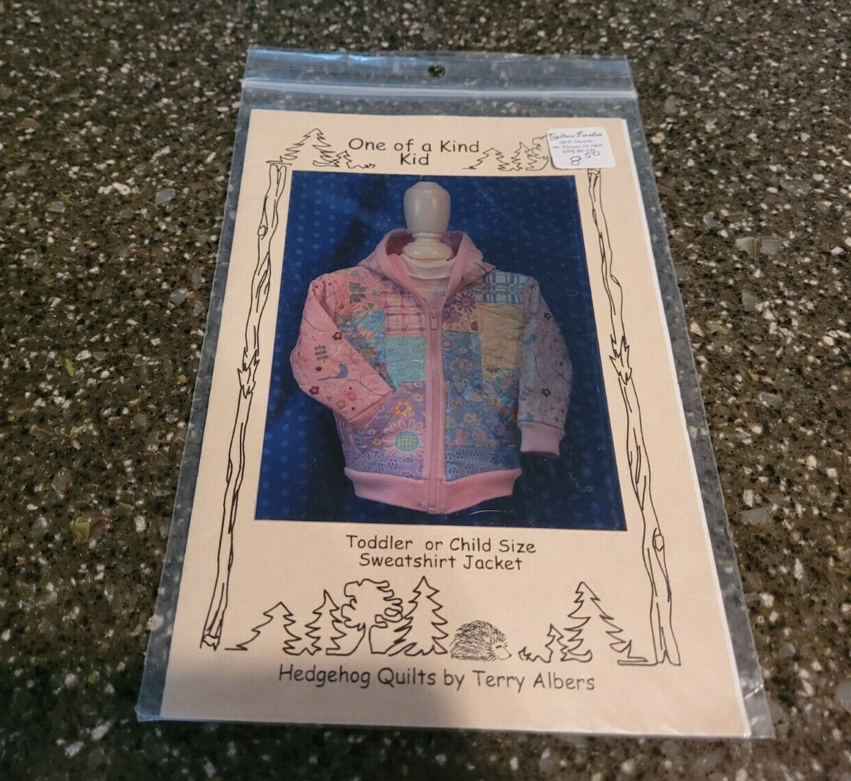 Toddler or Child Size Quilted Sweatshirt Jacket One of Kind Kid Hedgehog Quilts