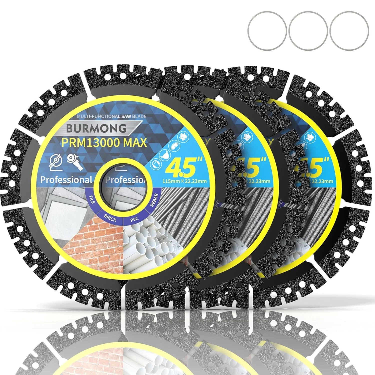 4.5" Diamond Saw Blades for 4-1/2" Angle Grinder, Multi-Purpose Angle Grinder Cu