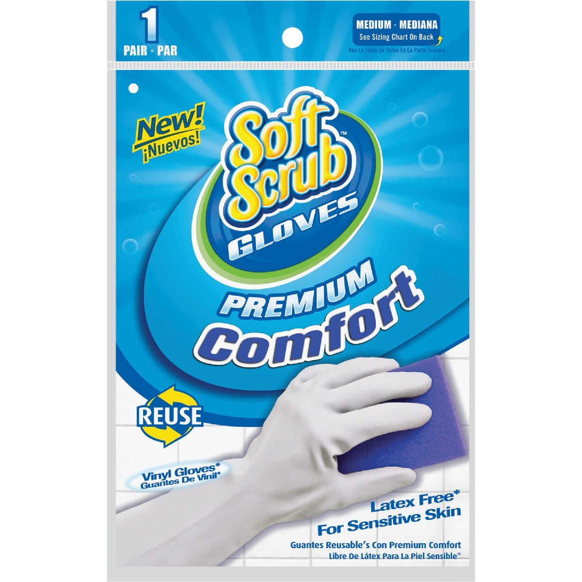Soft Scrub Medium Premium Comfort Vinyl Rubber Glove 12612-26 Soft Scrub Premium