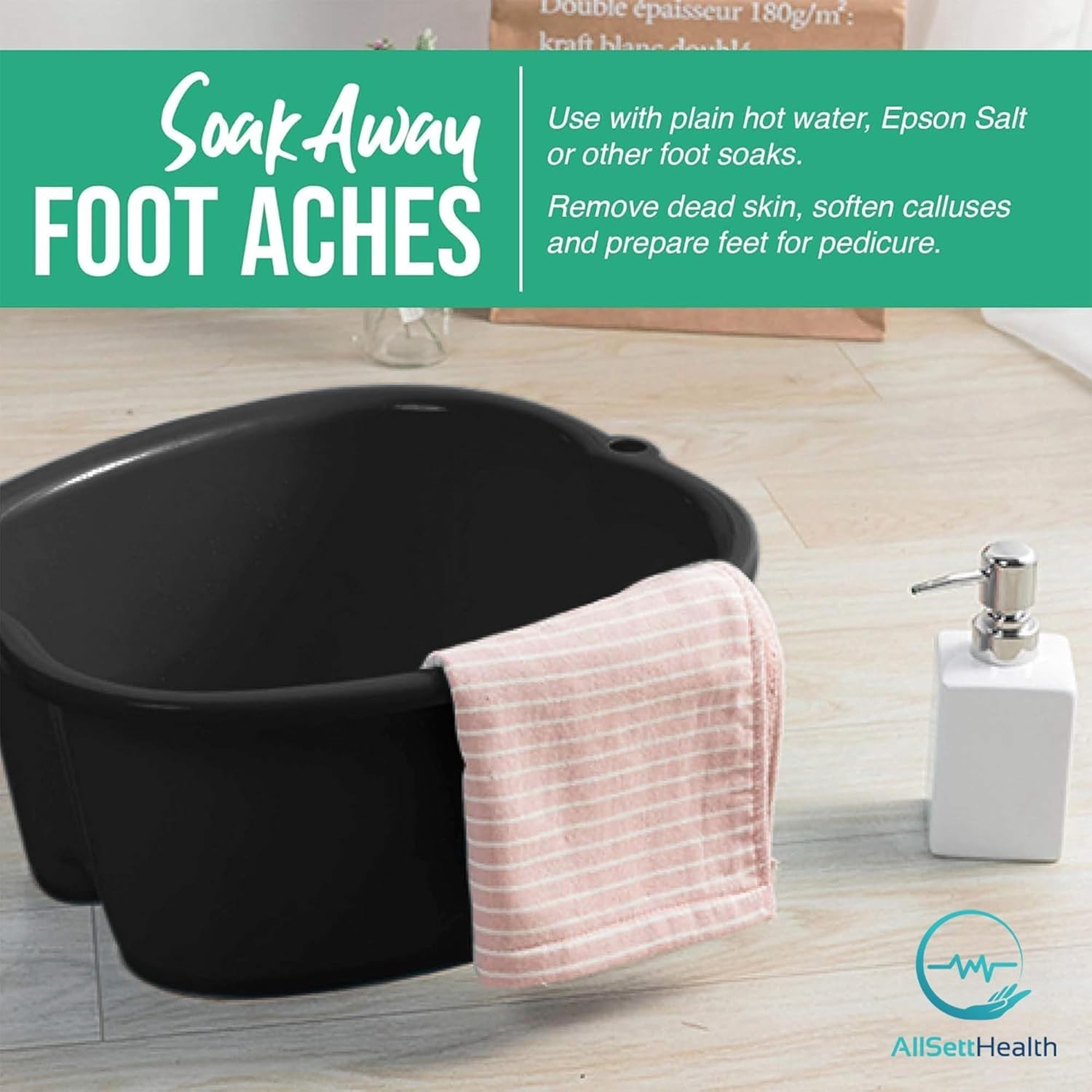 Professional Quality Foot Spa Basin for Home - Large Size and Massage Features