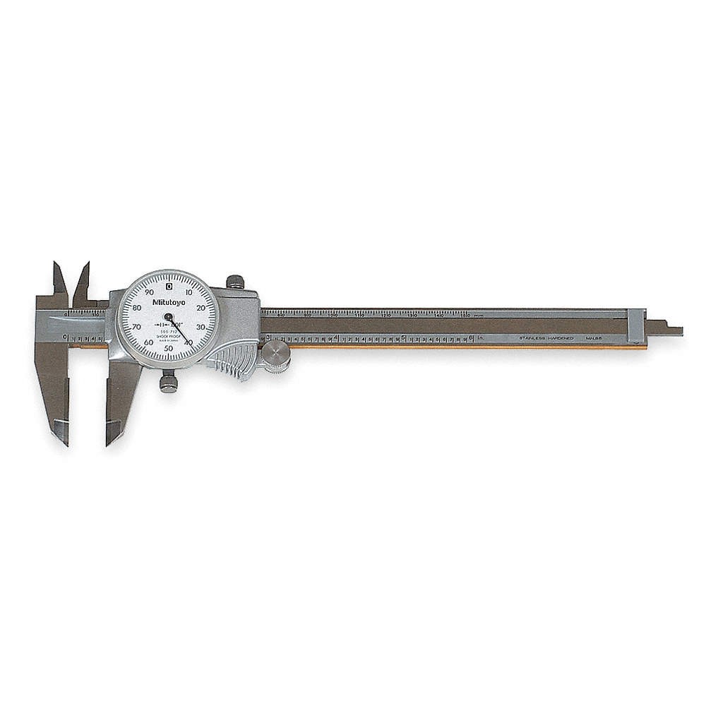 MITUTOYO 505-738 Dial Caliper,0-6 In,Carbide Jaws 4LA87