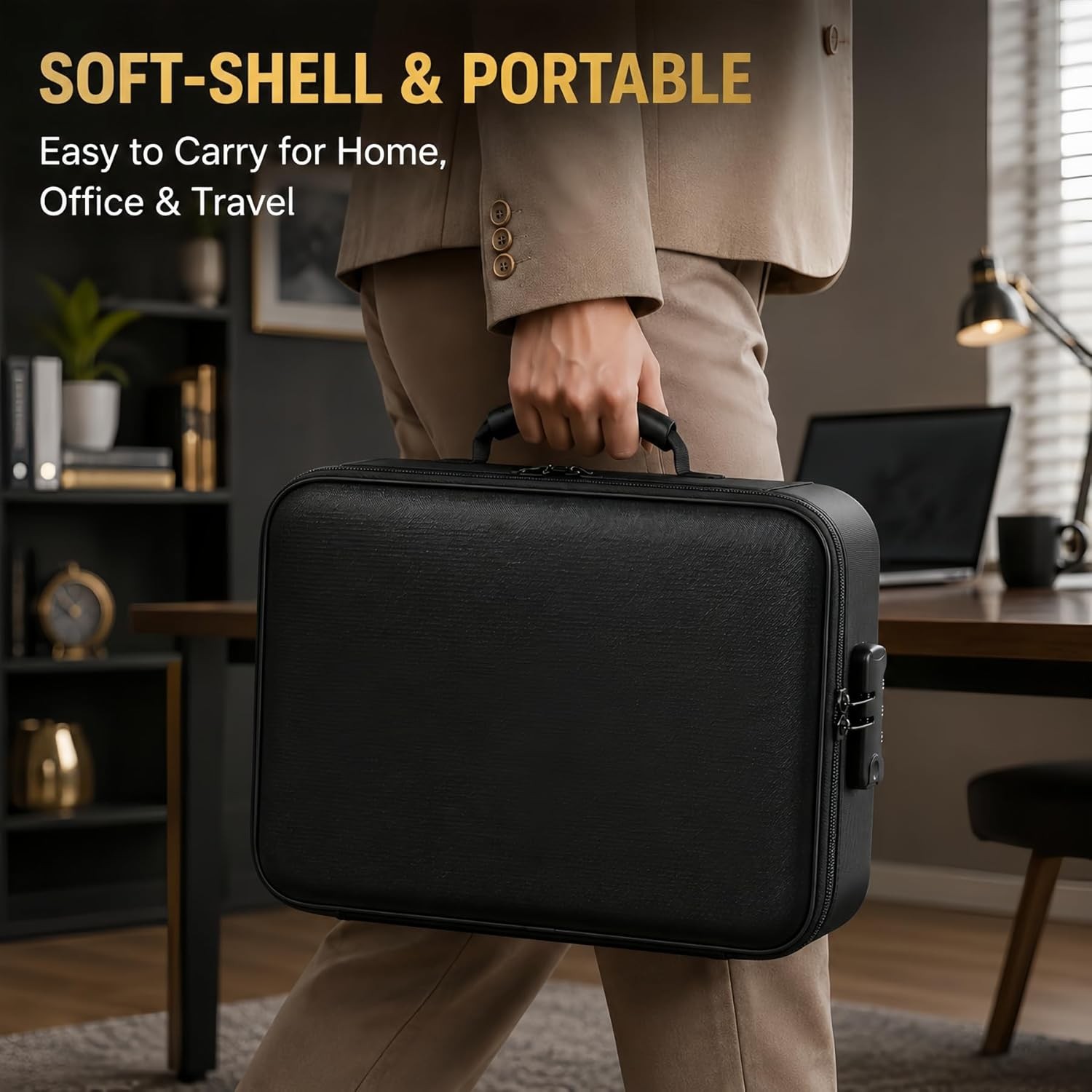 Fireproof Document Storage Box with Lock 5200°F Fireproof & Waterproof Safe