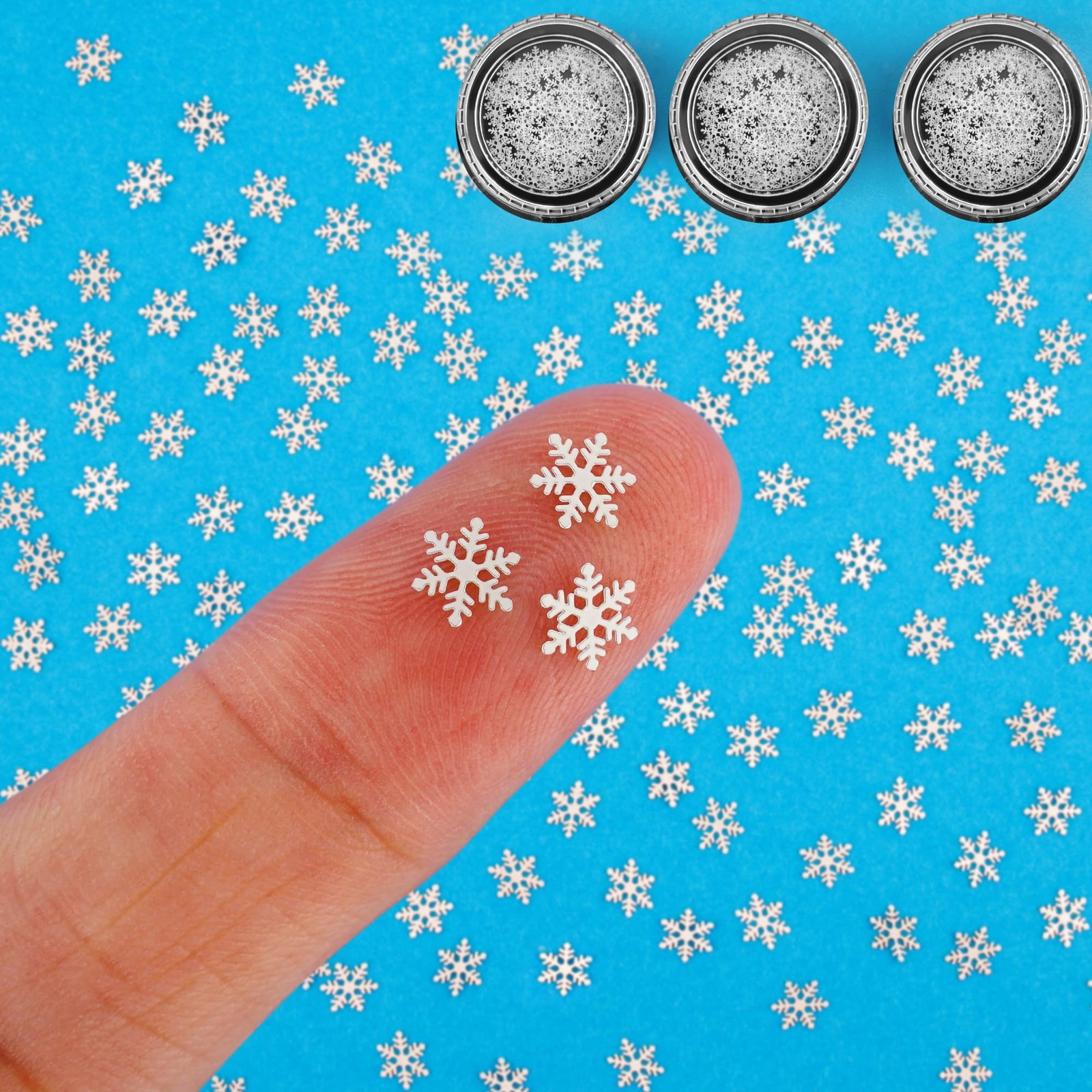 360pcs Mini Snowflakes for Crafts - 0.2In Small Metal Snowflakes Tiny Christm...