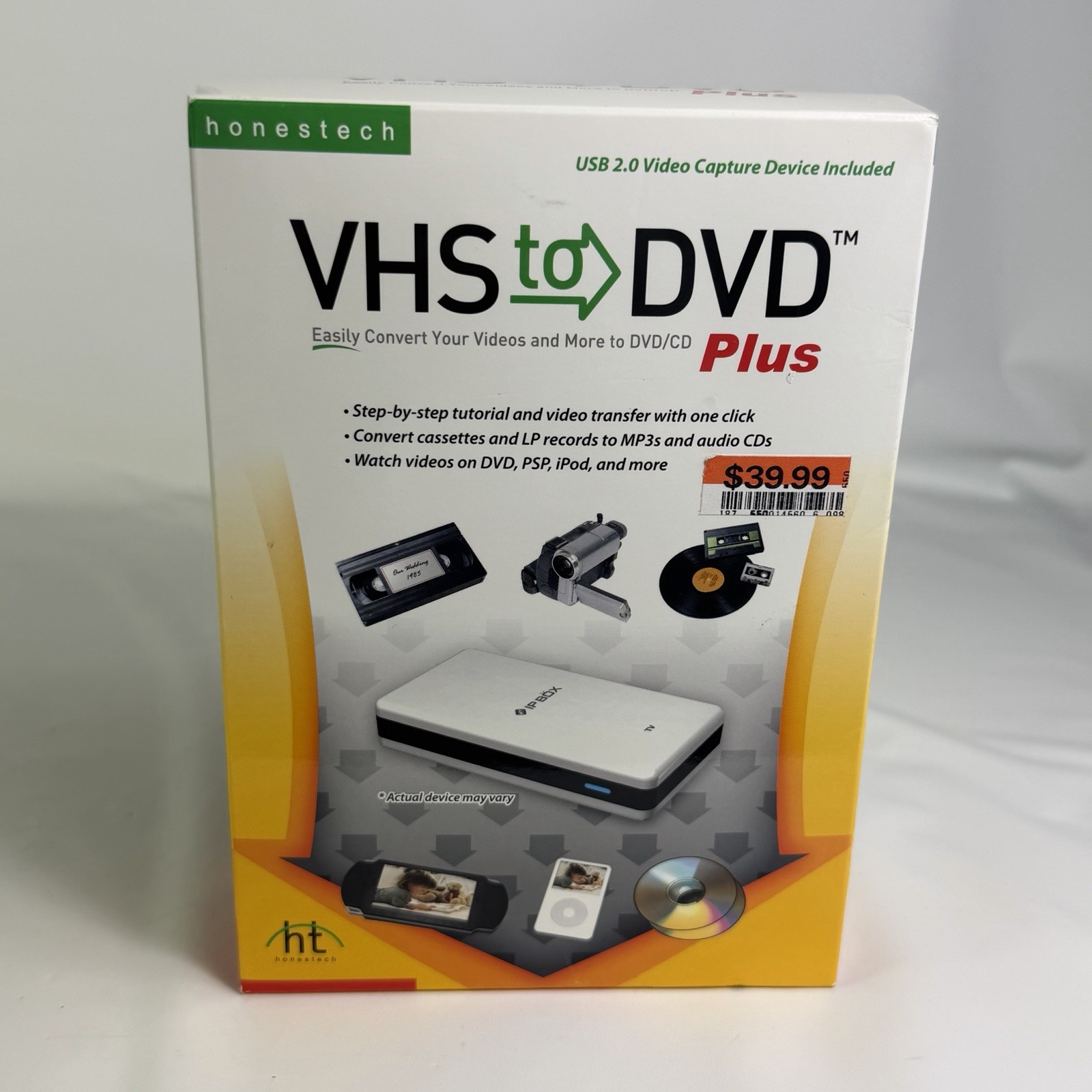 New Sealed Honestech VHS To DVD Plus Video Capture Device & Software Kit PC USB