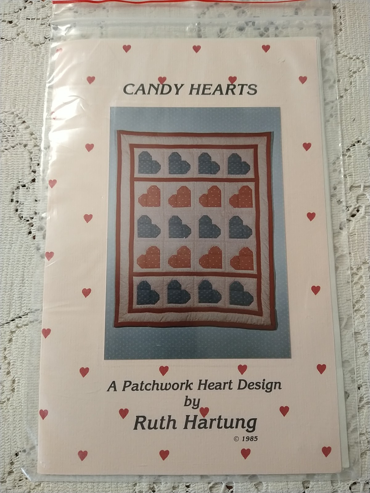 "Candy Hearts" Quilt Sewing Pattern by Imagine That Baby Crib Wall Hanging 43x34